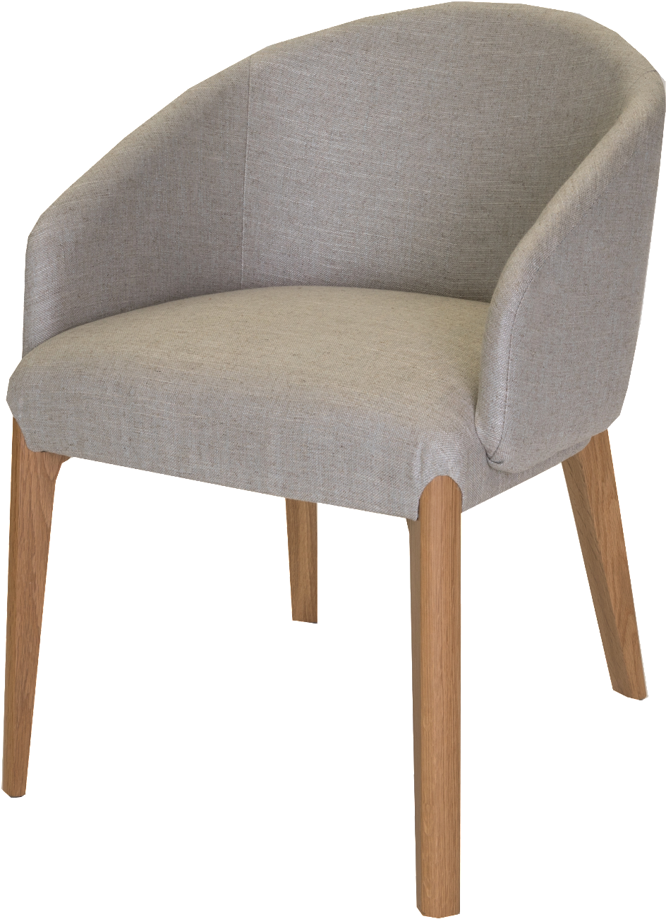 Modern Grey Fabric Accent Chair PNG Image