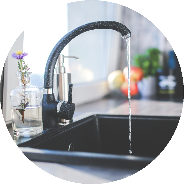 Modern Kitchen Faucet Running Water PNG Image