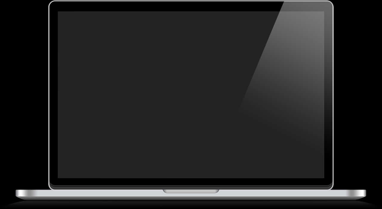 Modern Laptop Blank Screen PNG Image