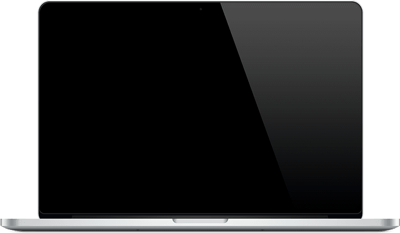 Modern Laptop Blank Screen PNG Image