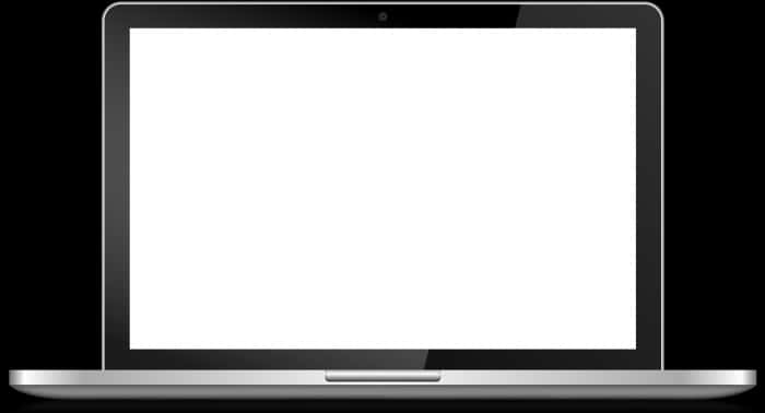 Modern Laptop Blank Screen PNG Image