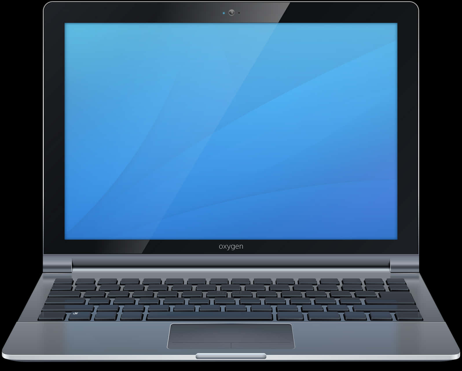 Modern Laptop Blue Screen PNG Image