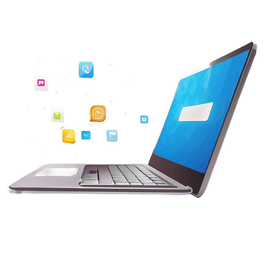 Modern Laptop Illustration Png Ncb83 PNG Image