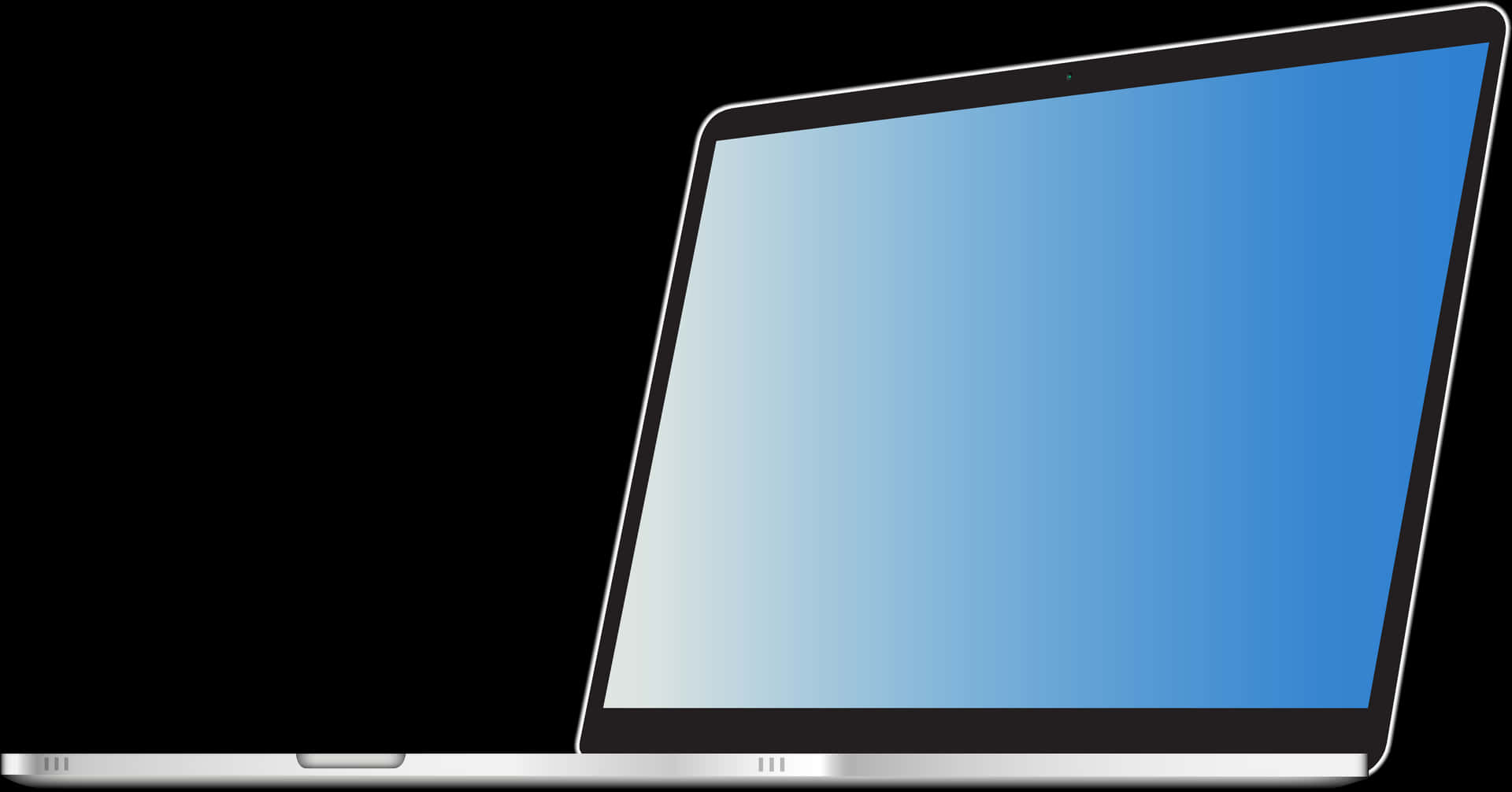 Modern Laptop Open Blank Screen PNG Image