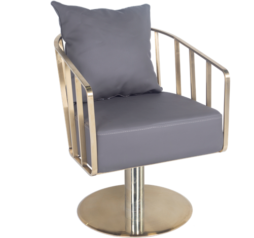 Modern Metallic Club Chair PNG Image