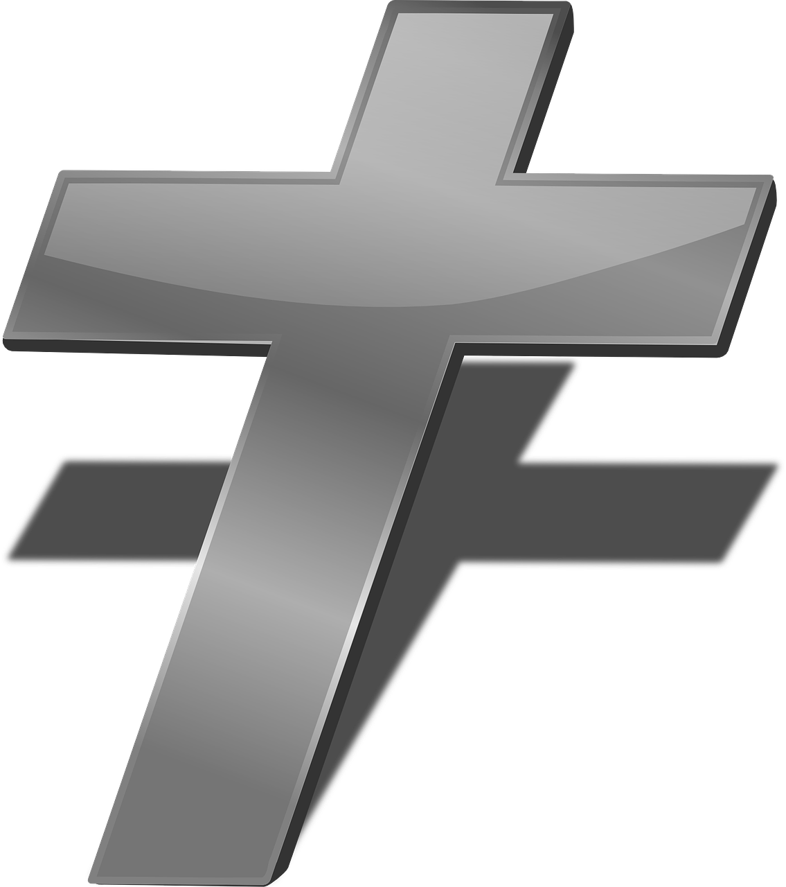 Modern Metallic Cross Graphic PNG Image