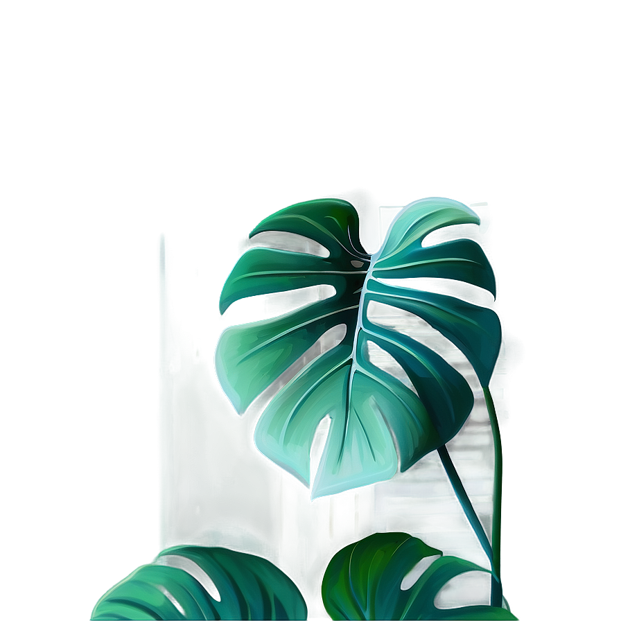 Modern Monstera Artwork Png 05232024 PNG Image