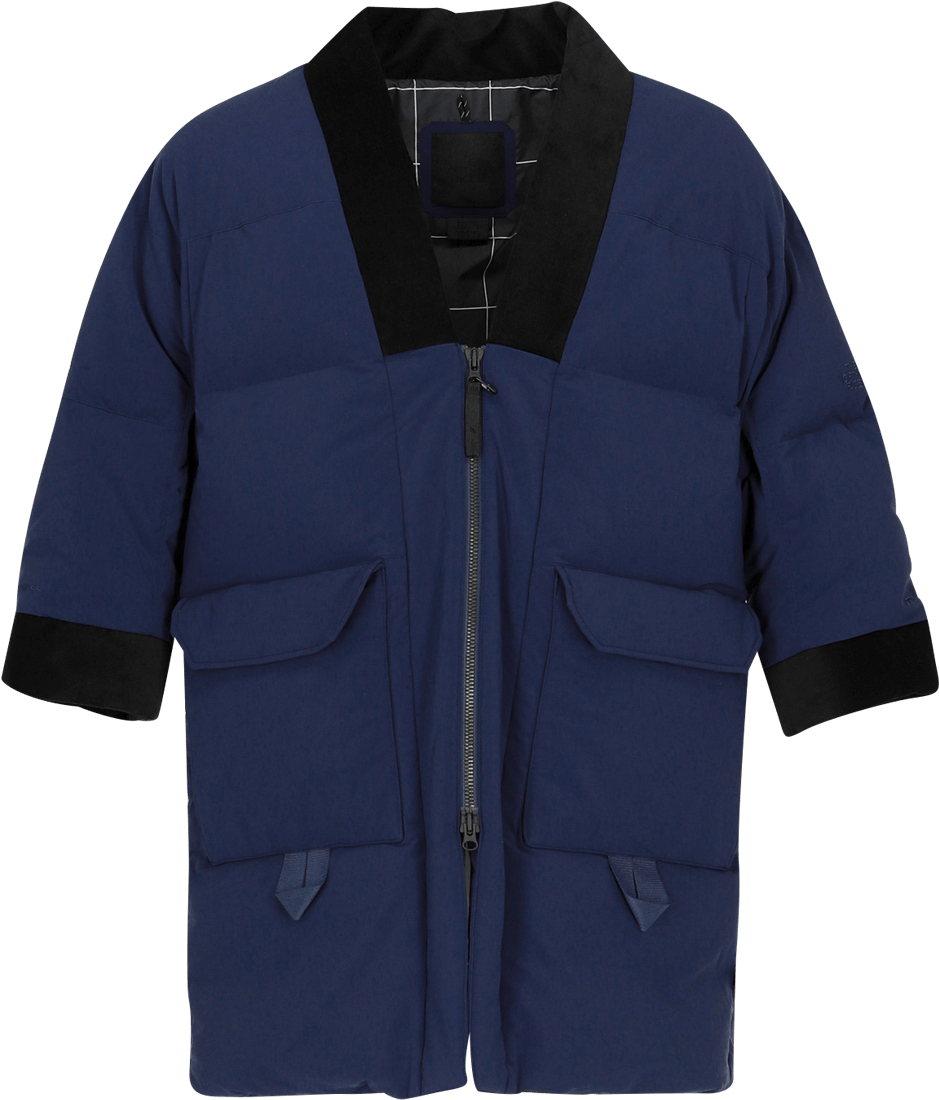 Modern Navy Kimono Jacket PNG Image