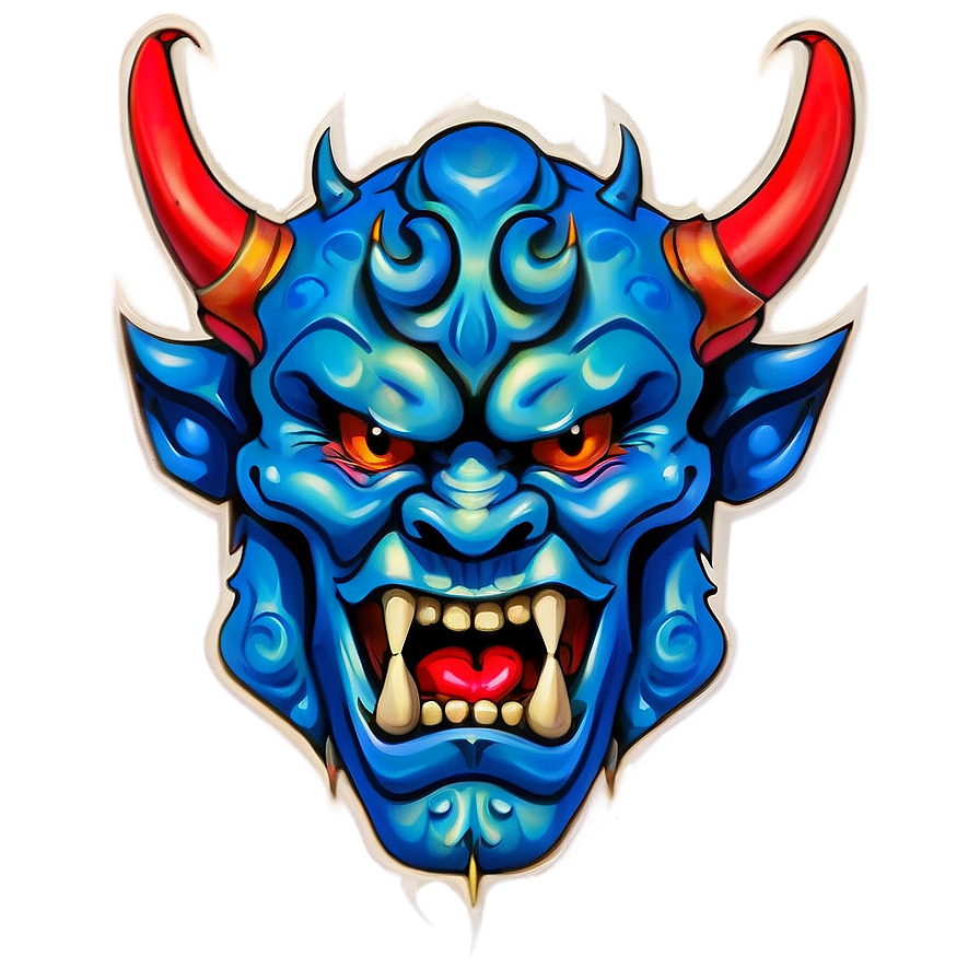 Modern Oni Tattoo Design Png 06122024 PNG Image