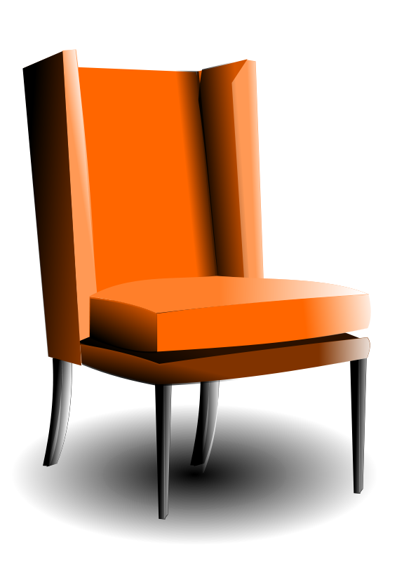 Modern Orange Chair Design PNG Image