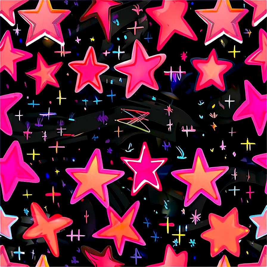 Modern Pink Stars Png Ign1 PNG Image