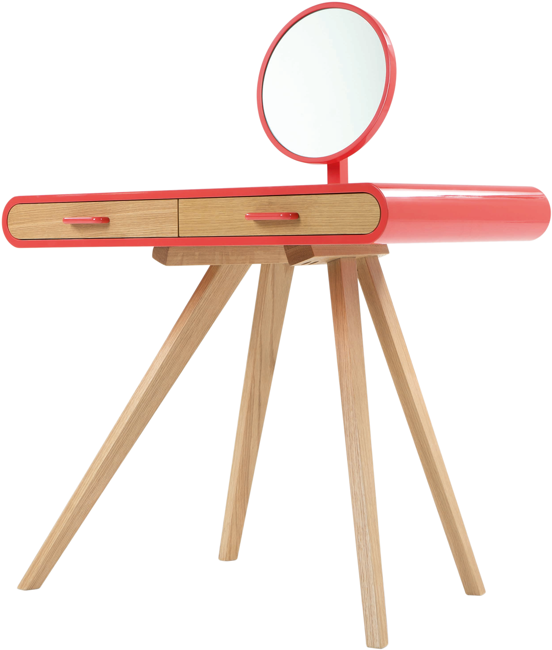 Modern Pinkand Wood Dressing Table PNG Image