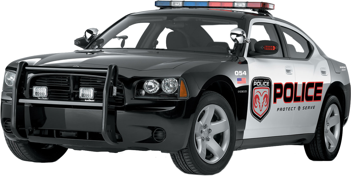 Modern Police Car With Emergency Lights PNG Image