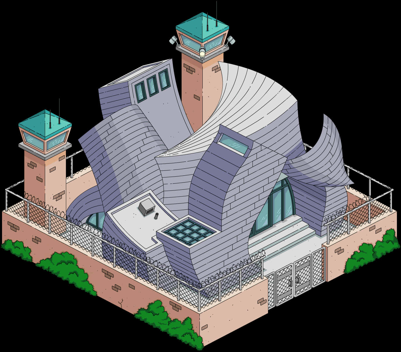 Modern Prison Architecture Illustration PNG Image