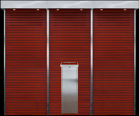 Modern Red Storage Unit Facade PNG Image