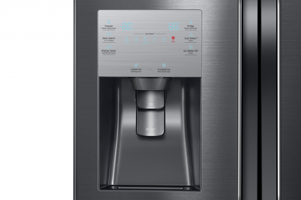 Modern Refrigerator Waterand Ice Dispenser PNG Image