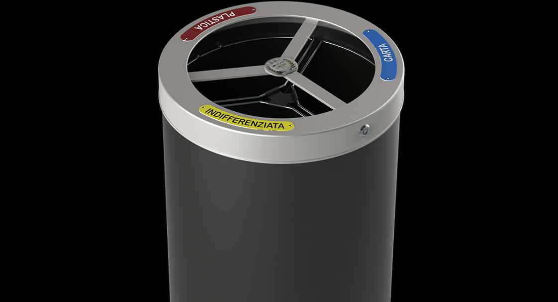 Modern Segregated Recycling Bin PNG Image