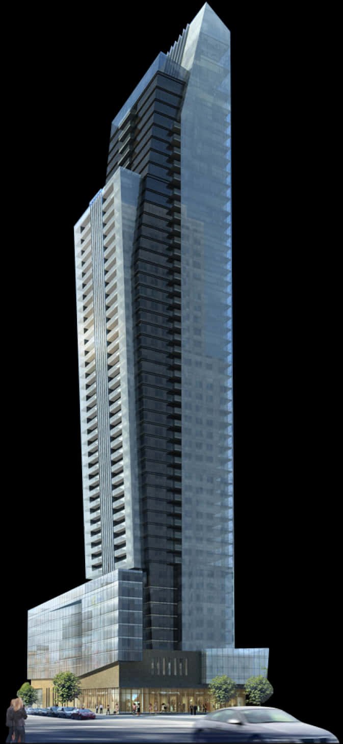 Modern_ Skyscraper_ Night_ View PNG Image