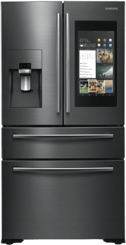 Modern Smart Refrigeratorwith Screenand Water Dispenser PNG Image