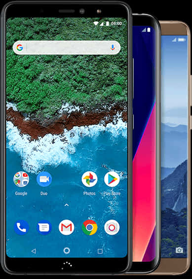 Modern Smartphones Display Comparison PNG Image