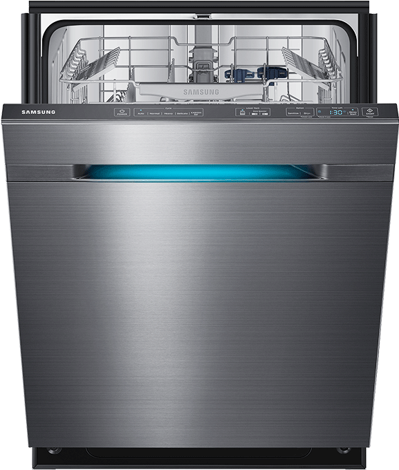 Modern Stainless Steel Dishwasher PNG Image