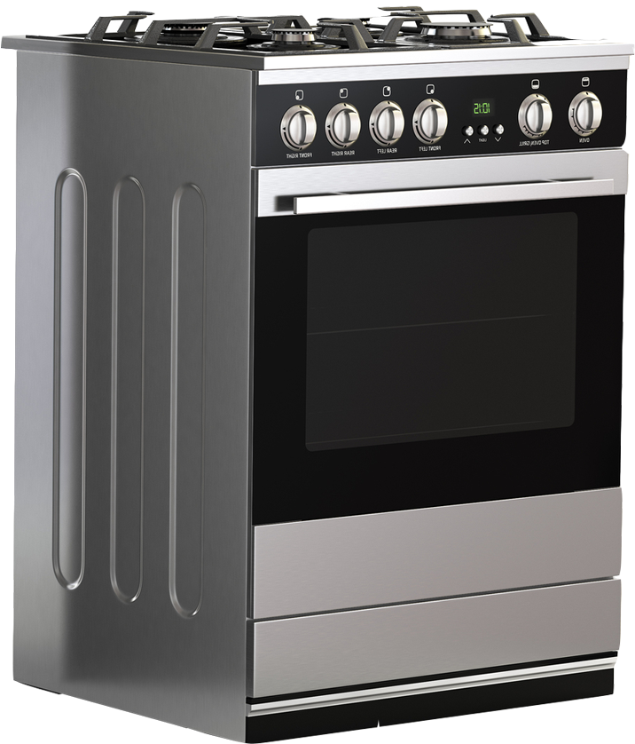 Modern Stainless Steel Gas Stove PNG Image