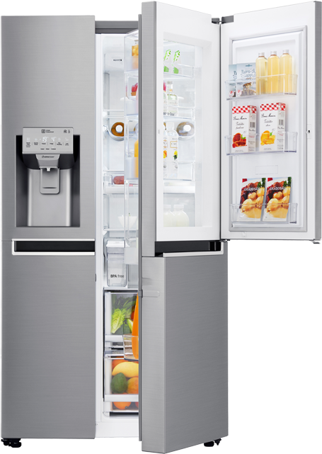 Modern Stainless Steel Refrigerator PNG Image