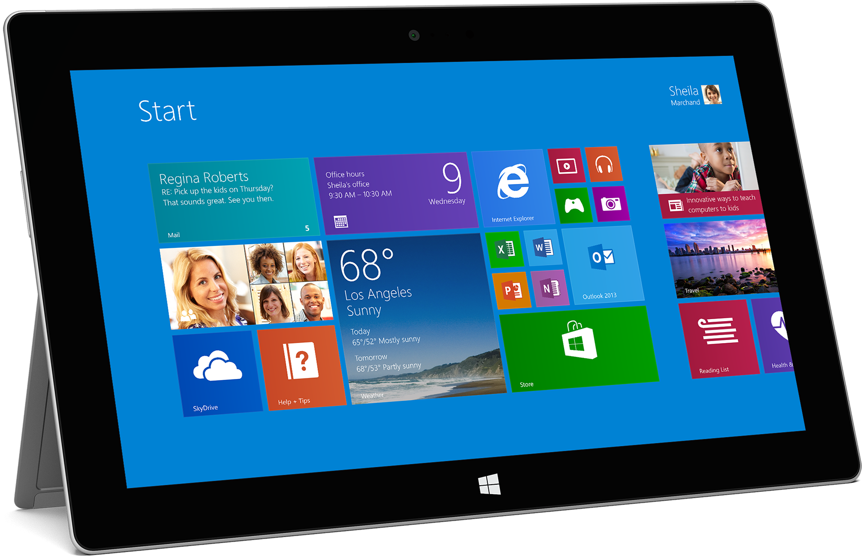 Modern Tablet Displaying Start Screen PNG Image