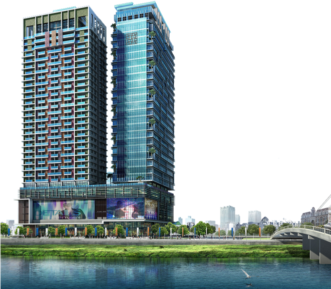 Modern_ Twin_ Towers_ Architecture PNG Image