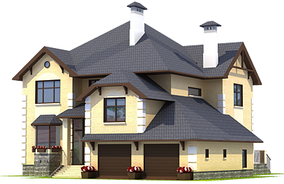 Modern Two Story House Design PNG Image