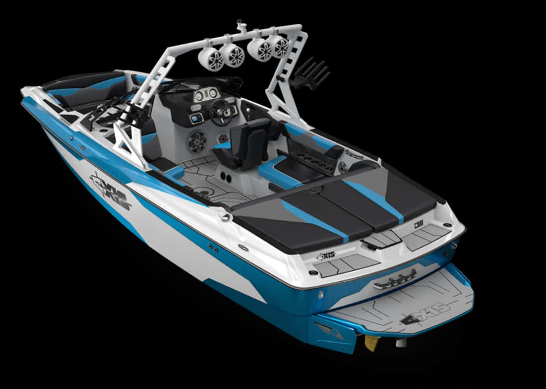 Modern Wakeboarding Boat Design PNG Image