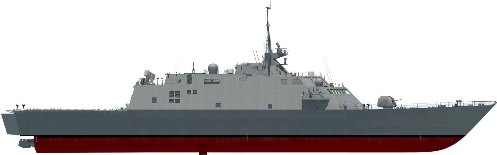 Modern Warship Profile PNG Image