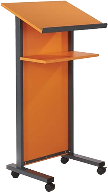 Modern Wheeled Lectern Podium PNG Image