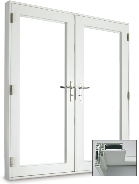 Modern White French Doors PNG Image