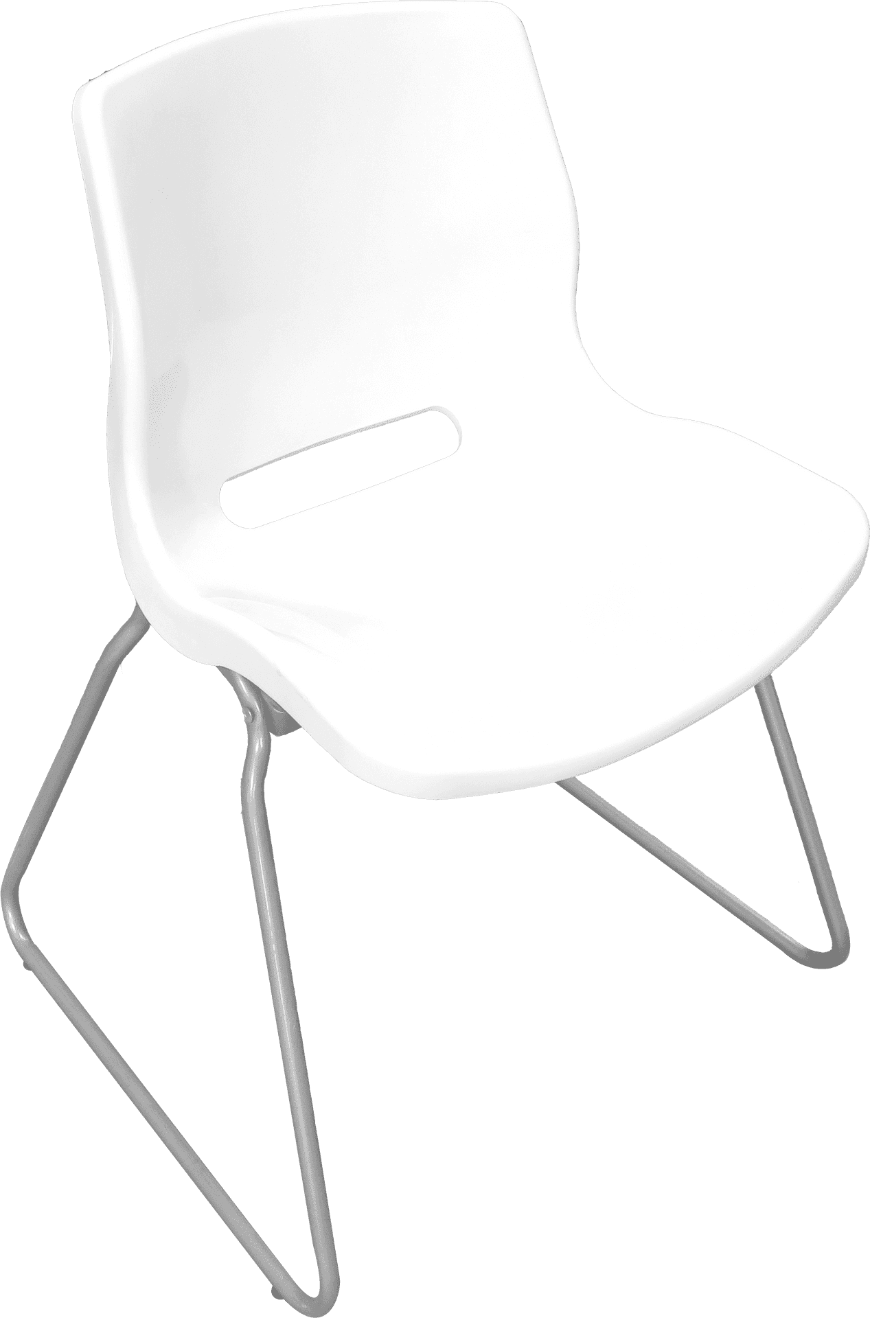 Modern White Plastic Chair PNG Image