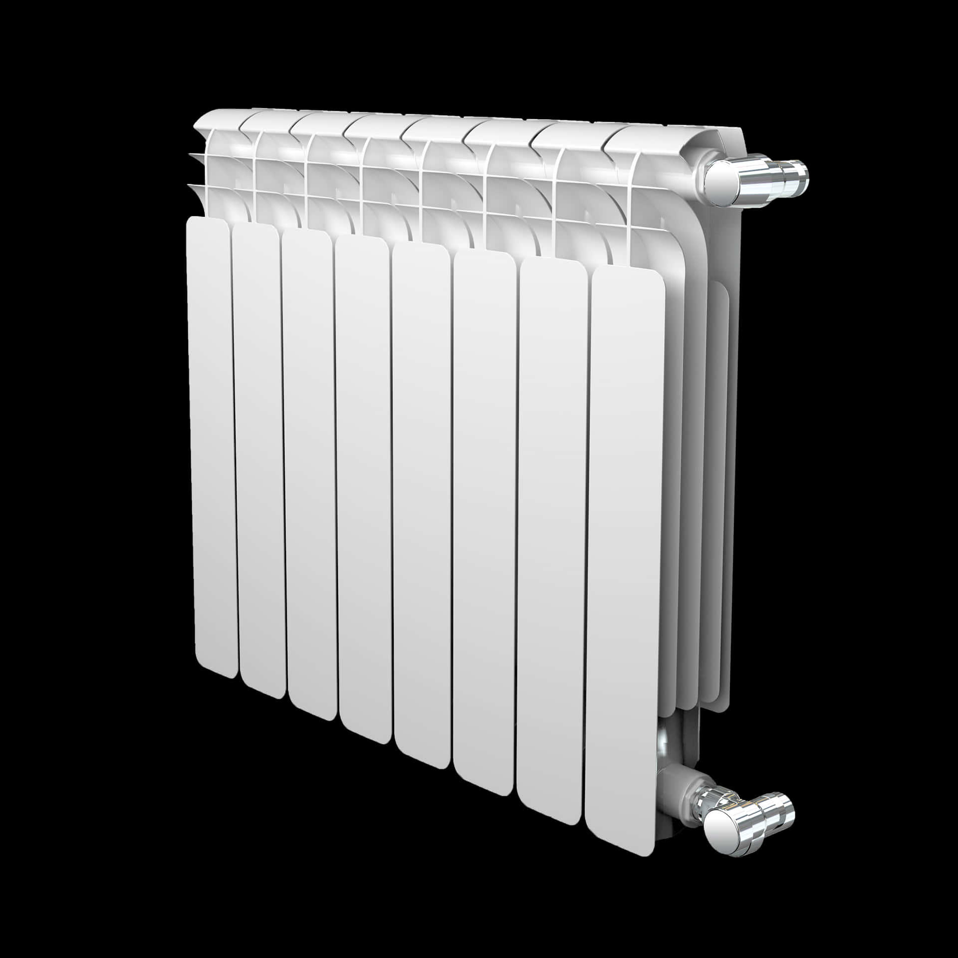 Modern White Radiator Isolated PNG Image