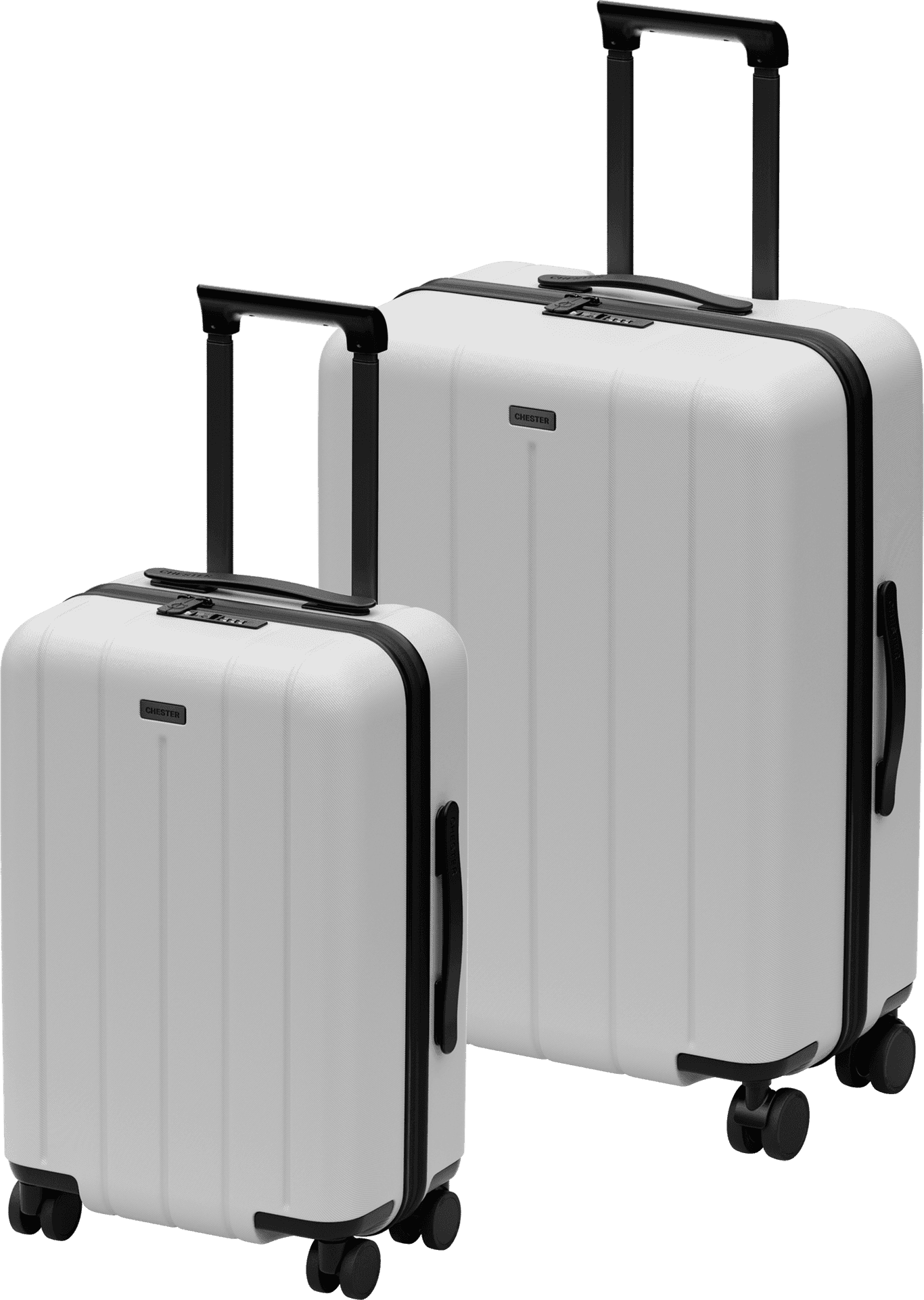 Modern White Suitcases PNG Image