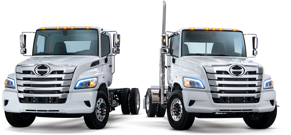 Modern White Transport Trucks PNG Image