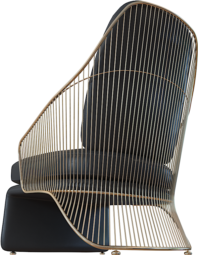 Modern Wireframe Chair Design PNG Image