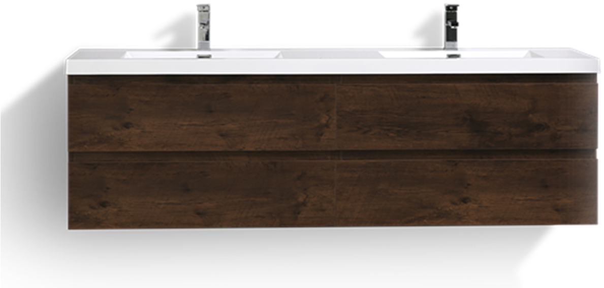 Modern Wooden Bathroom Vanity Unit PNG Image