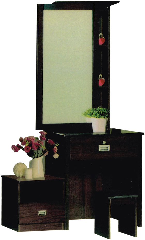 Modern Wooden Dressing Table Design PNG Image