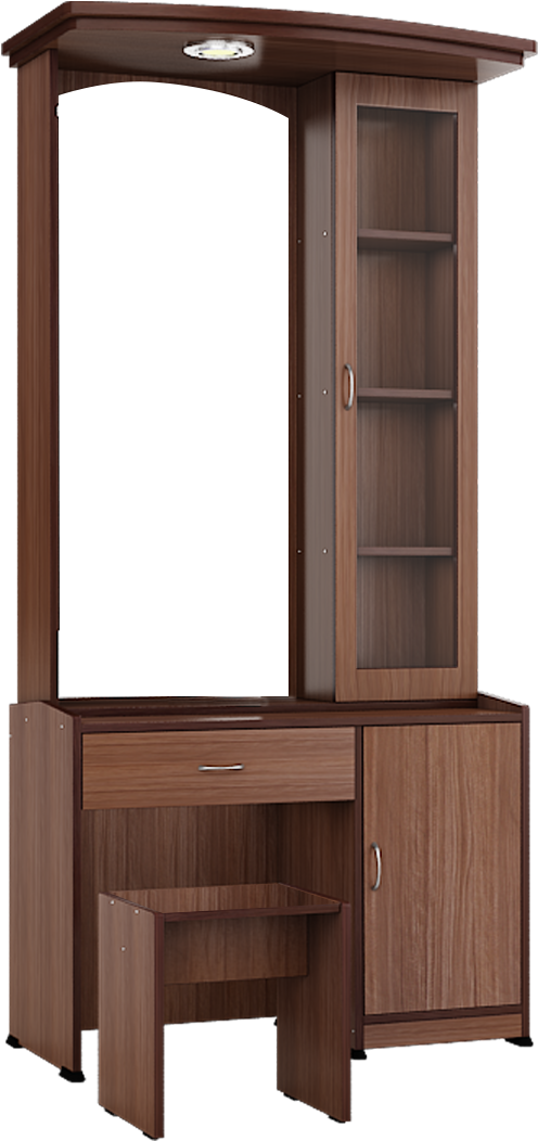 Modern Wooden Dressing Table With Mirror PNG Image