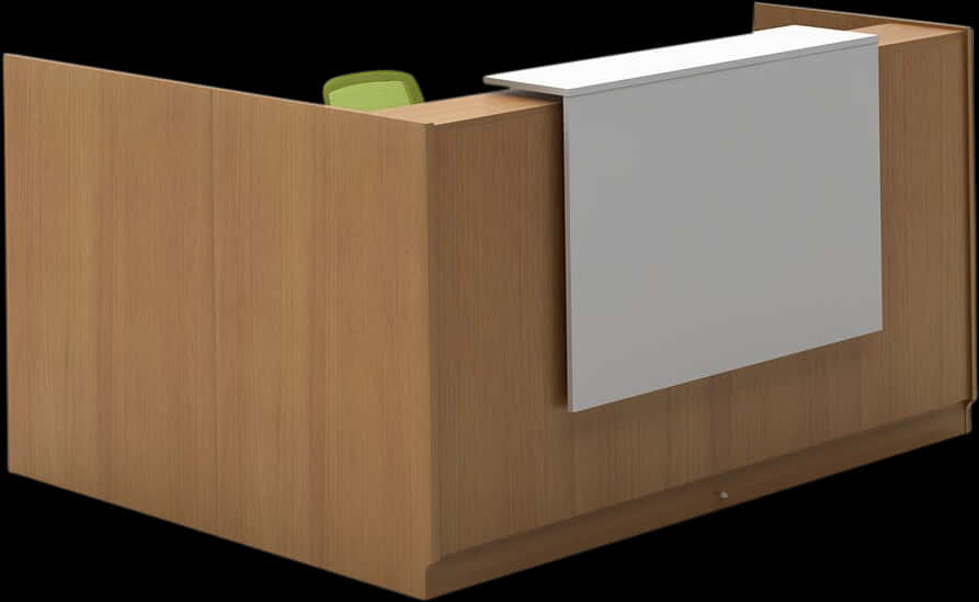 Modern Wooden Office Cubicle PNG Image