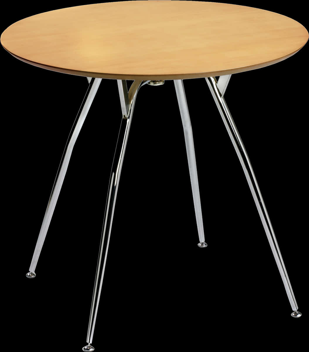 Modern Wooden Top Metal Legs Table PNG Image