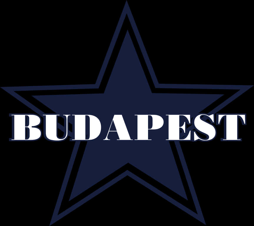 Modified Star Logowith Budapest Text PNG Image