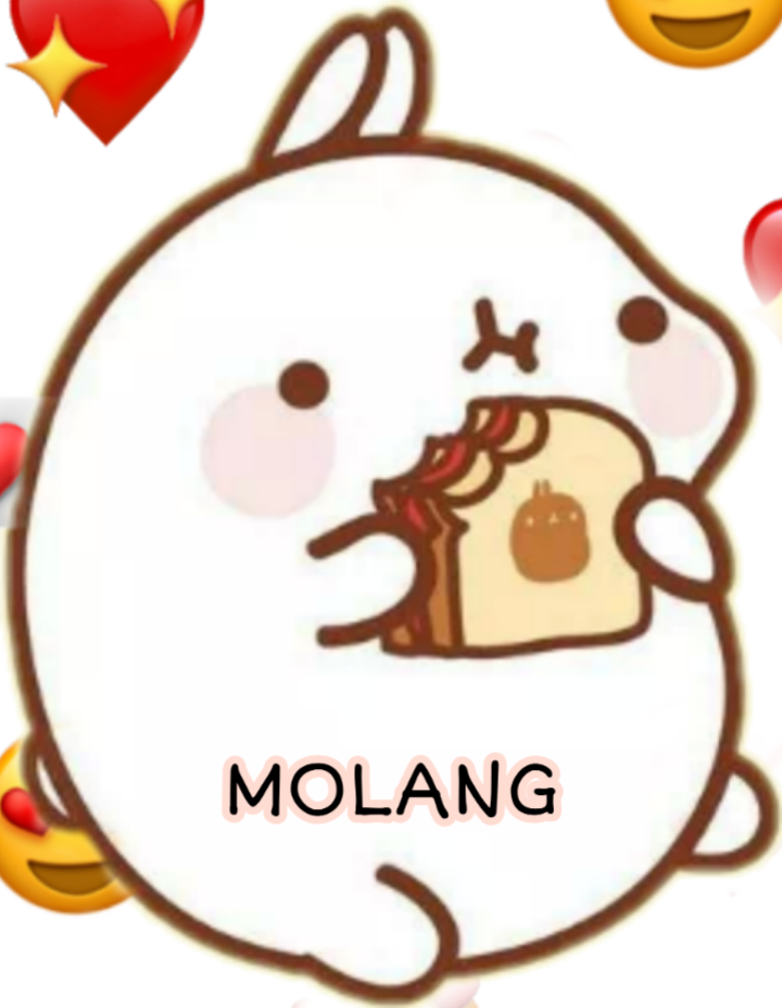 Molang Cartoon Character Eating PNG Image