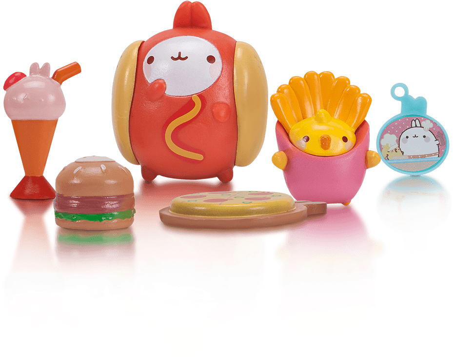 Molang Fast Food Friends PNG Image