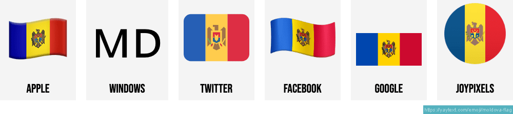 Moldova Flag Emoji Variations PNG Image