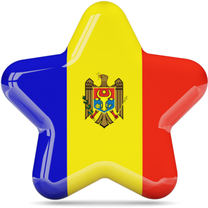 Moldova Flag Star Shape PNG Image