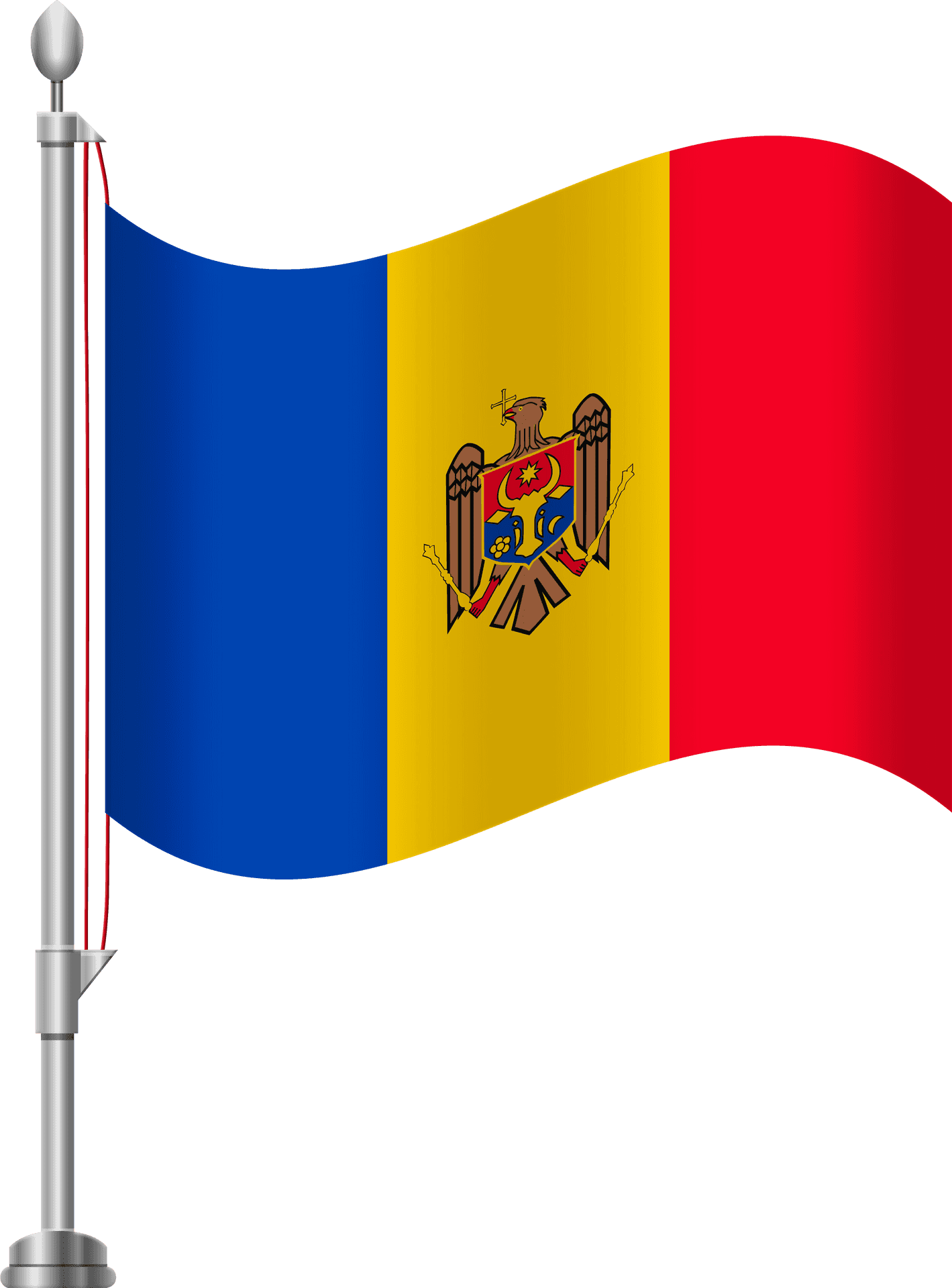 Moldova National Flagon Pole PNG Image